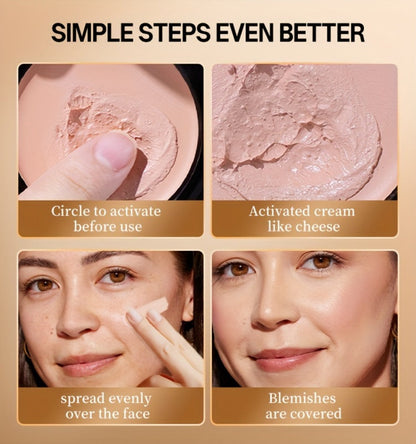 24H Oil Control Foundation Powder 3 Shades, Full Coverage Waterproof Matte Pressed Powder, for Makeup, Travel and Everyday Vanity Use
