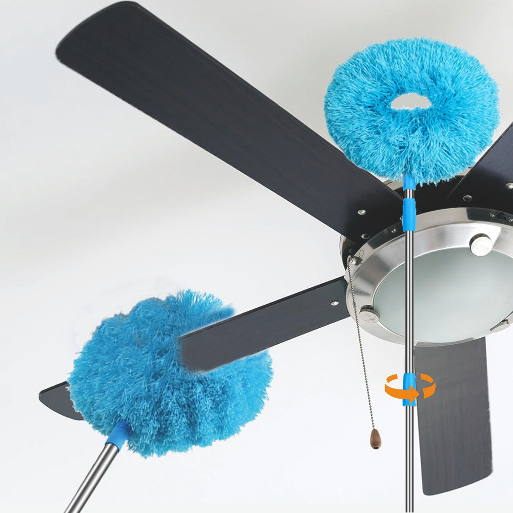 Ceiling Fan Cleaner Brush with Extension Rod – Detachable Washable Ultra-Fine Microfiber Duster for High Ceilings, Fans, Furniture & Cars