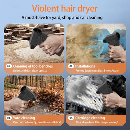 Handheld Electric Air Blower & Dust Collector with Digital Display - Wireless High-Speed Turbine Fan