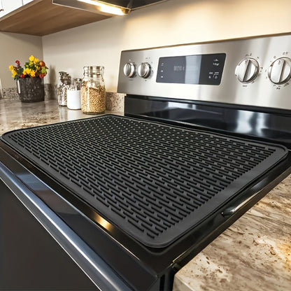 Silicone Stove Top Cover Mat, Heat-Resistant 28x20 Inch Cooktop Protector & Dish Drying Mat for Gas & Electric Stoves