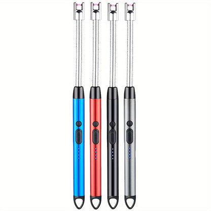 USB Rechargeable Arc Lighter 4-Pack Flameless Windproof Candle Lighter with Flexible Neck, 360° Rotation