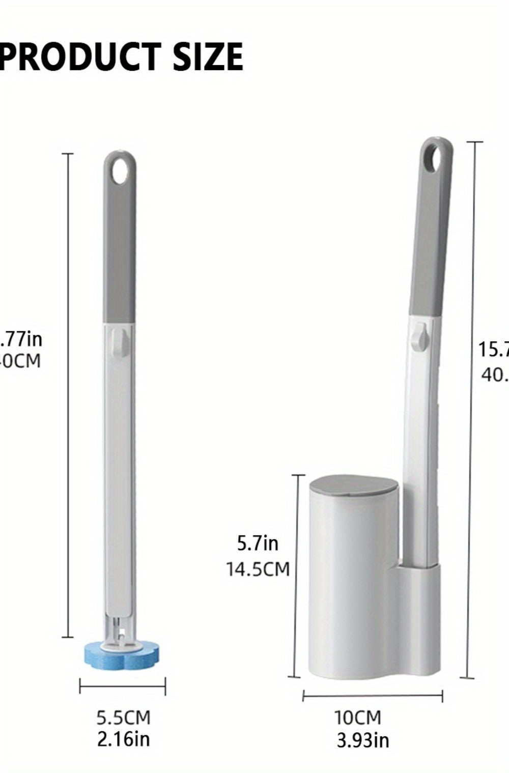 Disposable Toilet Brush Set with Replacement Brush Heads Wall Mounted or Floor Standing for Entryways, Bedrooms and Living Spaces
