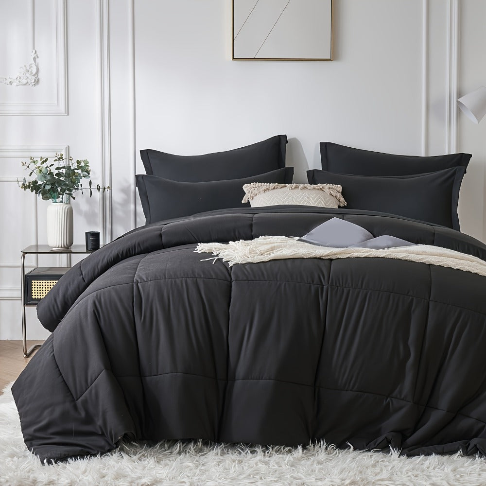 Checkered Microfiber Bed-in-a-Bag Comforter Set with Coordinated Sheets, 16 Color or Code Options and Four Sizes