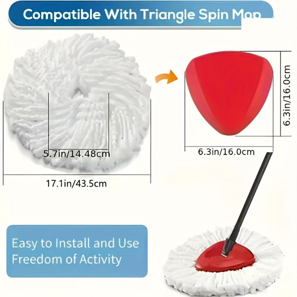 Microfiber Rotary Mop Replacement Heads 360 Degree Triangular Spin Mop Pads Refill Compatible with Rotary Mop Systems Deep Floor Cleaning 2
