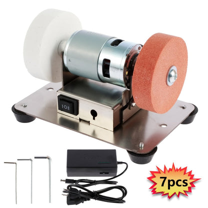 Mini Belt Sander 3-in-1 Electric Desktop Knife Sharpener 15 Degree 7 Speed Adjustable for Entryways, Bedrooms and Living Spaces