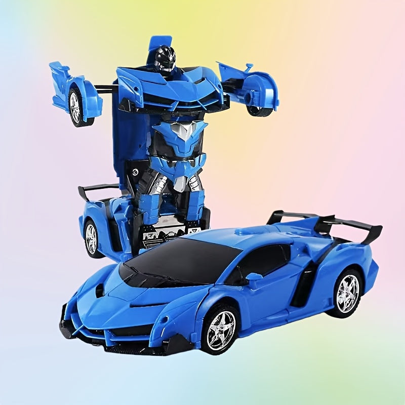 Transforming RC Robot Car for Kids 2.4GHz, One-Button Deformation Stunt Car 360 Drift LED Lights