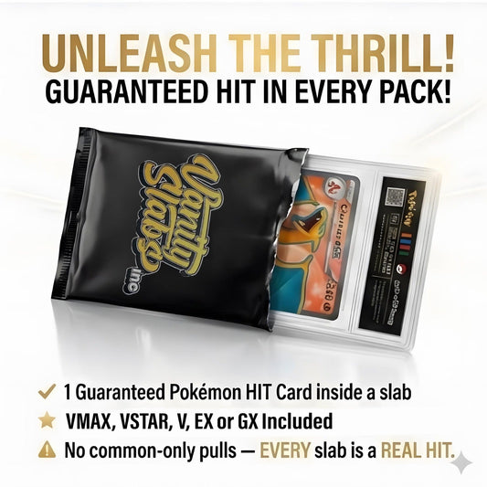 Pokemon Rare Card Slab Bundle – Ultra or Double Rare Pokémon Card Sealed in Vanity Slabs Display Case with 10 Bonus Holo Cards | EX V VMAX