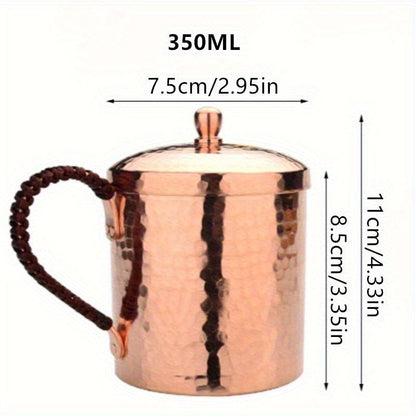 Moscow Mule Mug Hammered Copper 550ML – 100% Handcrafted Pure Solid Brass Cup with Rose Gold Finish | Heavy Gauge Traditional Cocktail Mug