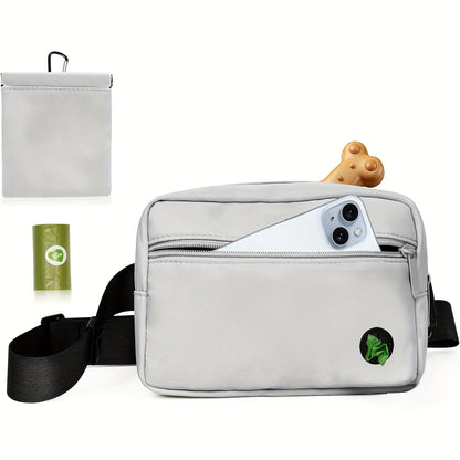 Dog Treat Pouch for Training – Waist Belt Bag with Poop Bag Dispenser, Detachable Treat Bag & Carabiner – Dog Walking Bag for Puppy Training