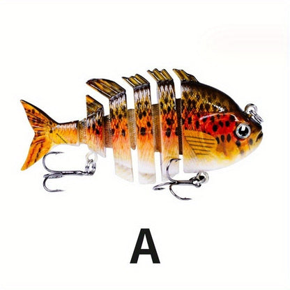 Fishing Lure Set 3pcs Realistic 6-Section Swimbait – Multi-Jointed Hard Bait for Bass, Trout, Pike & Freshwater Fish | Lifelike Swimming