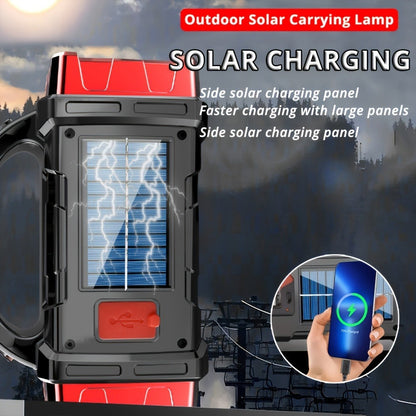 Flashlight Solar and USB-C Rechargeable 2-Pack with Four Front LEDs, Side COB Light and USB Output