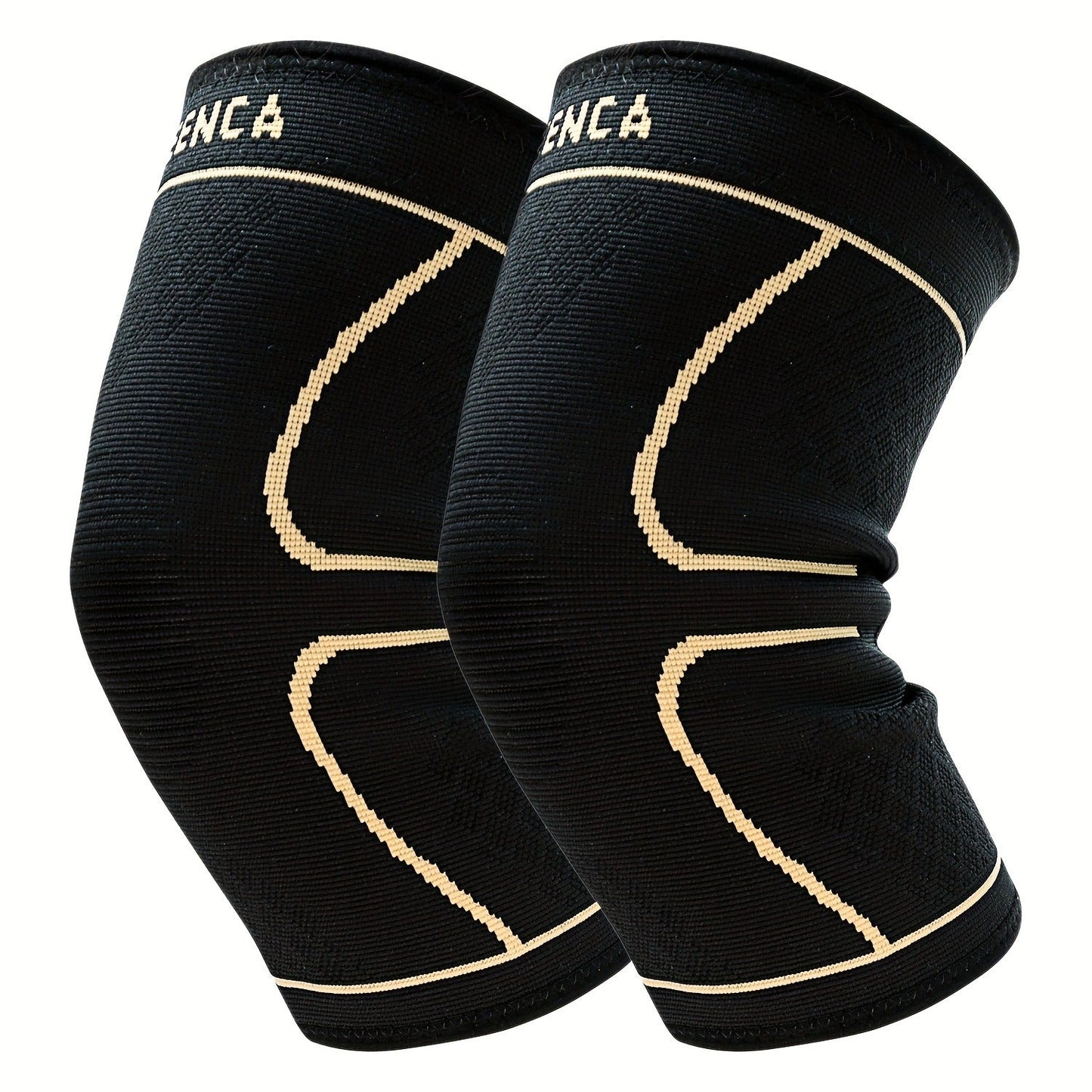Compression Knee Sleeve 2 Pack for Men Women Breathable Non-Slip Silicone Strip Knee Support High Elasticity Running Exercise High Intensity