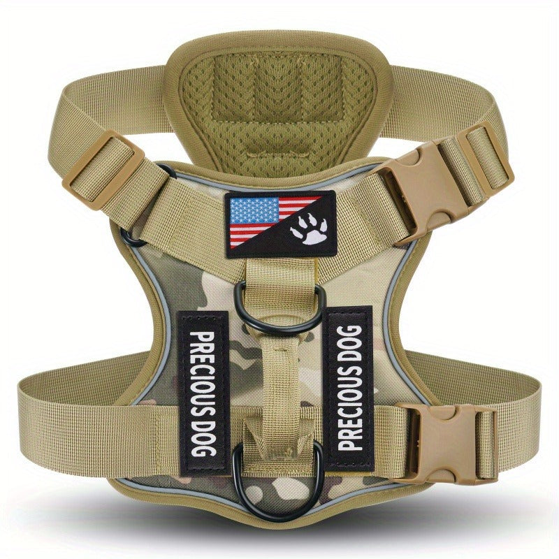 Compact Patch Dog Harness in Black and Three Green Styles with S, M, L and XL Size Options