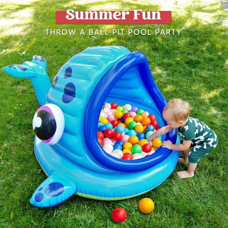 Inflatable Kiddie Pool with Sun Shade Canopy, Whale Baby Splash Pool Tent for Toddlers for Garden, Patio and Yard Use