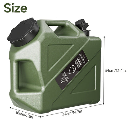 Collapsible Camping Water Storage Bucket 3.2 Gal Portable Water Tank with Faucet Dispenser Army Green Outdoor Emergency Water Container