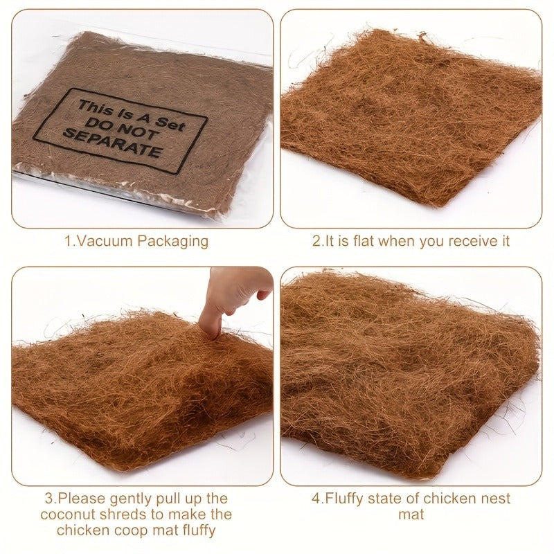 Chicken Coop Nesting Box Pads 12x12" – Natural Egg-Laying Bedding Material for Hen House, Reusable Nest Box Liner for Most Chicken Coops