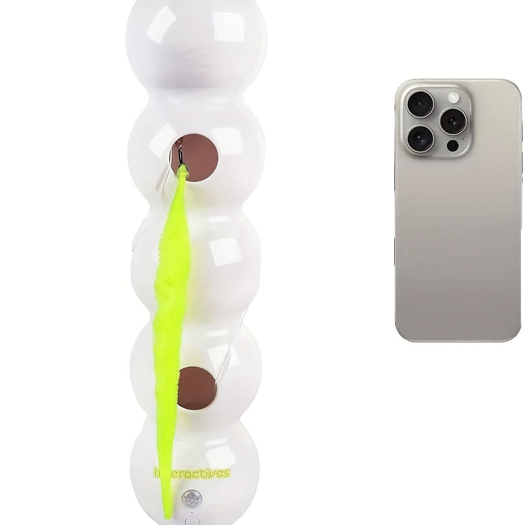 Automatic Caterpillar Cat Toy Interactive Electric Teaser for Indoor Cats – Self-Moving Worm Chasing Toy Stimulates Hunting Instincts Keeps