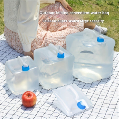 Foldable Water Storage Container 5.28 Gallon, Food-Grade BPA-Free Collapsible Water Jug with Spigot & Handle