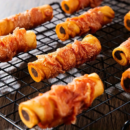 Dog Chew Treats Chicken & Duck Wrapped Cowhide Sticks – High Protein Beef Skin Stuffed Snacks, Long-Lasting, Easy to Digest