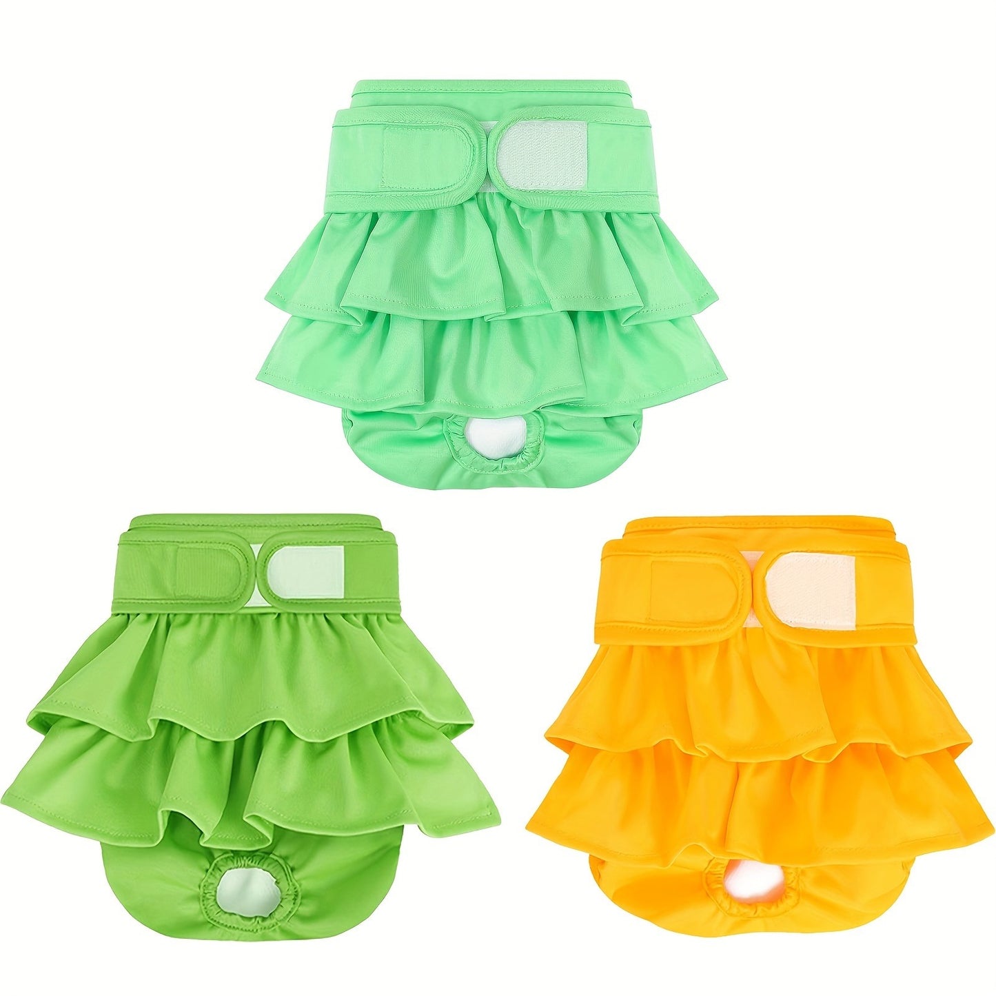 Washable Female Dog Diapers 3 Pack – Reusable Highly Absorbent Dog Period Panties for Heat Incontinence Puppy Training, XS S M L