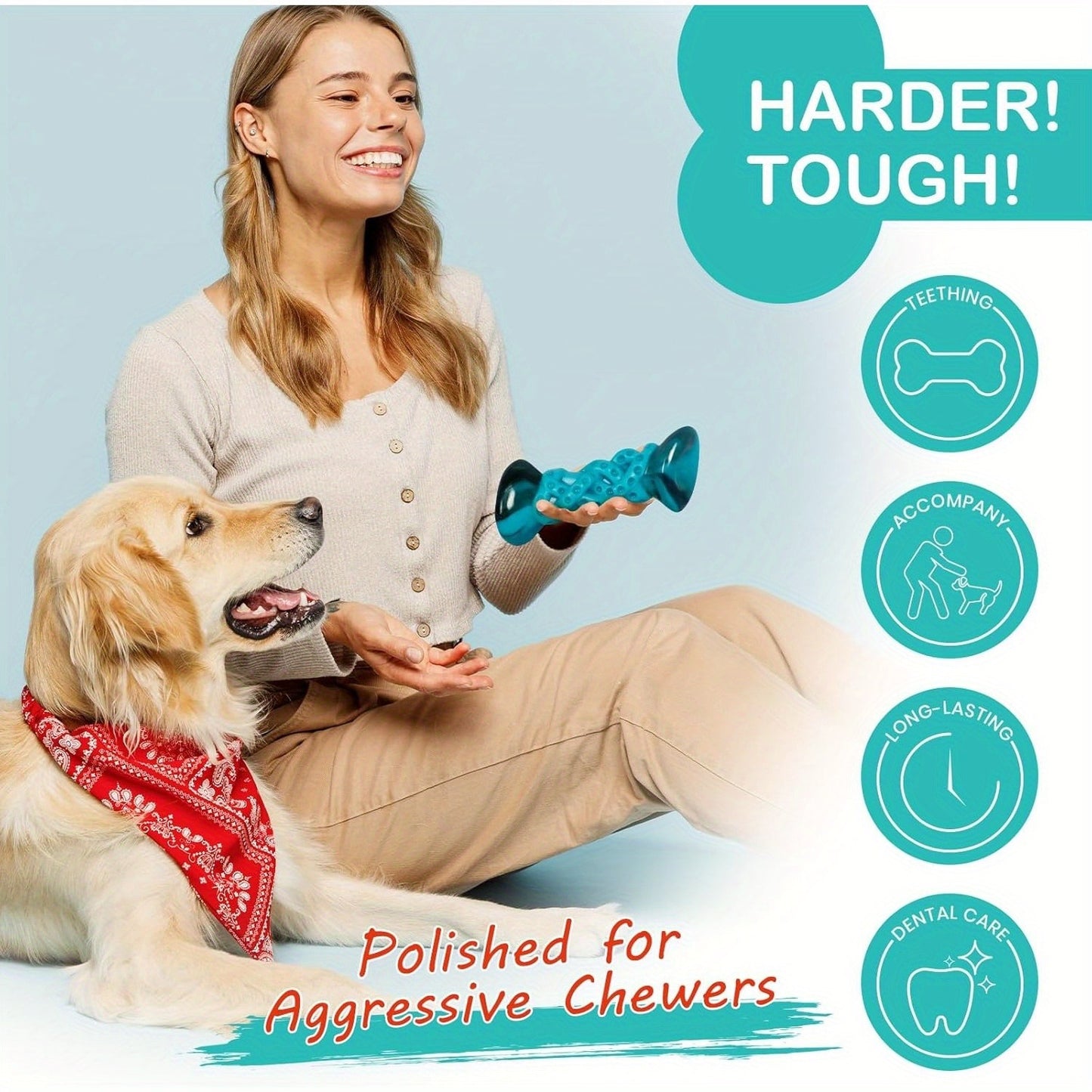 Indestructible Dog Chew Toy Nylon Bone for Aggressive Chewers – Tough Durable Dog Bone for Super Chewers, Long Lasting Chew Toys