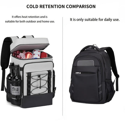 Insulated Cooler Backpack Leakproof Thermal Lunch Bag, Large Capacity Waterproof Cooling Rucksack for Camping, Hiking, Picnic & Beach