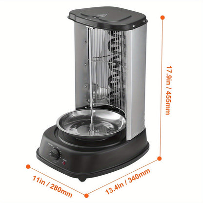 Vertical Shawarma Grill Machine, Electric Gyro Rotisserie Oven with Countertop Broiler for Home Cooking, Dining and Outdoor Meals