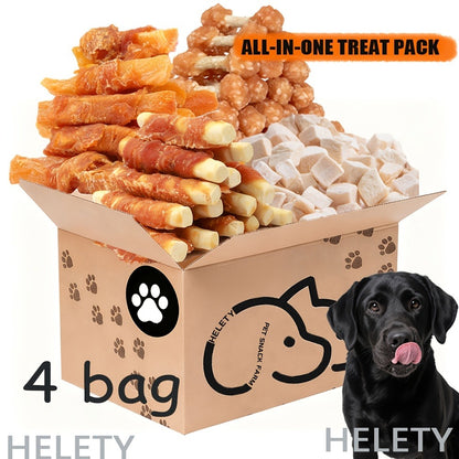 Freeze-Dried Dog Treats Assorted Pack – High Protein Chicken Duck & Egg Yolk Chews, Grain-Free Natural Training Rewards