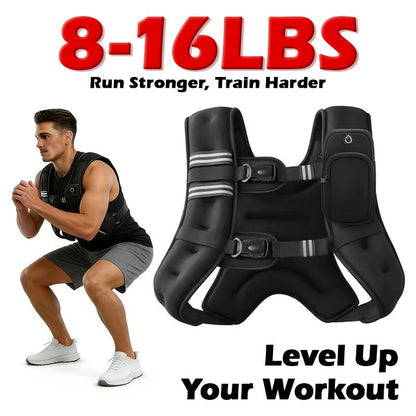 Weighted Vest for Running & Strength Training – Slim Fit Reflective Design with Phone Pouch, Snap-On Unisex Weight Training Vest for Gym