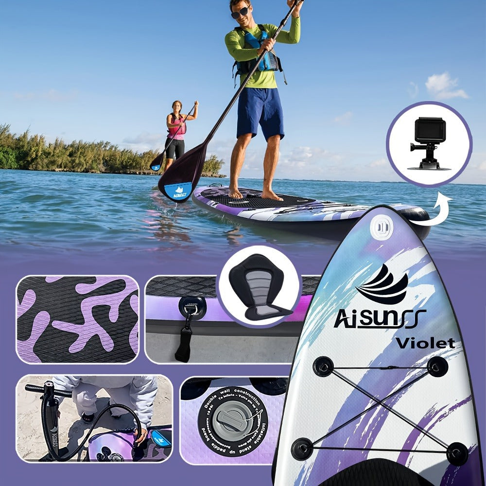 10.6-Foot Purple Inflatable Paddle Board Kit with Adjustable Paddle, Pump, Carry Bag and Water Bag