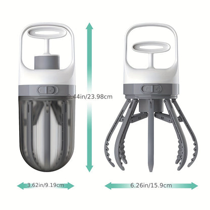 Dog Pooper Scooper No-Touch 2-in-1 with 75 Waste Bags & Wide Claw Attachment – Portable Hands-Free Hygienic Waste Pick-Up System