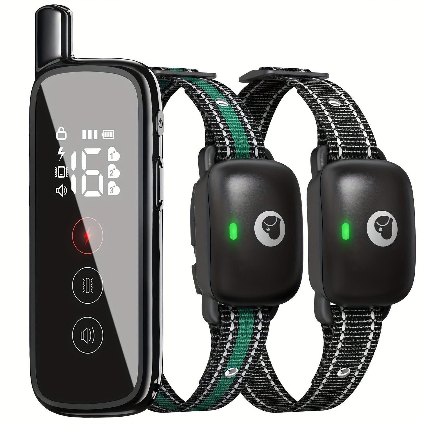 Dog Training Collar Black Remote Set with IP68 Receiver, 1640-Foot Range and One- to Three-Receiver Options