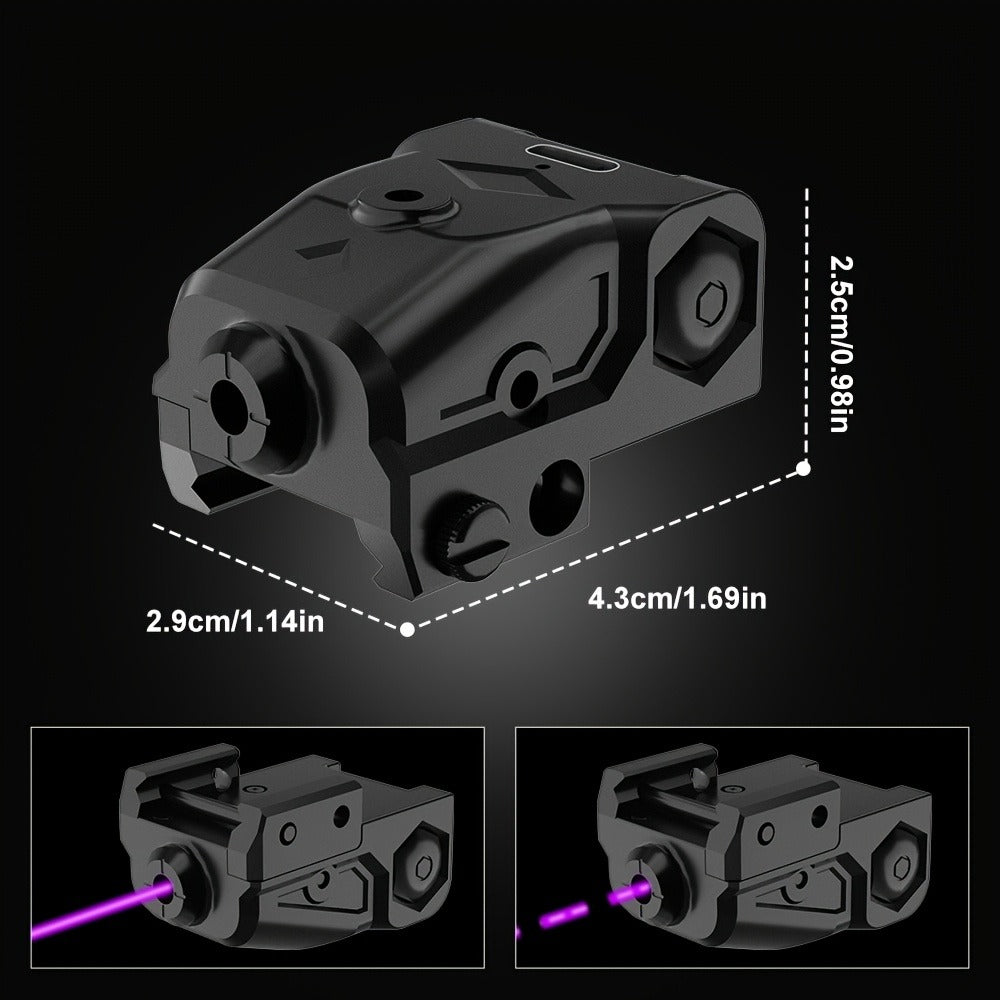 Pistol Laser Sight Ultra Compact Red Green Purple Laser for Guns with Type-C Charging – Universal 20mm Picatinny Rail Mount