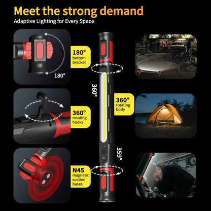 Long Bar Mechanic Work Light with Magnetic Base, Swivel Hooks and One- or Two-Piece Checkout Options