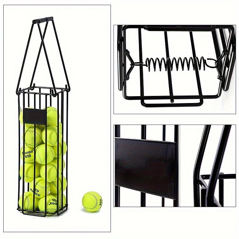 Tennis Ball Picker Up Tube – Stainless Steel Quick-Release Portable Ball Retriever for Tennis Pickleball Training