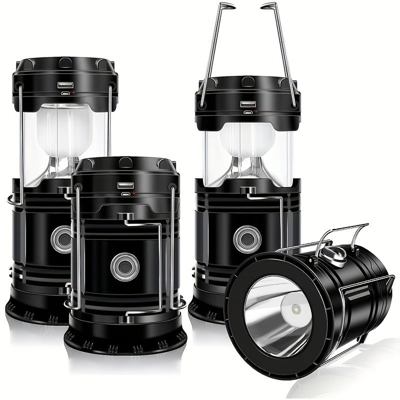 Collapsible Camping Lantern Rechargeable Bulk Set – Foldable USB LED Pendant Light for Camping, Power Outages & Emergency Survival
