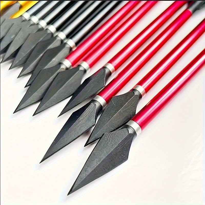 Broadhead Mini Crossbow Bolts 6pcs | 6.7 Inch Aluminum Alloy Archery Arrows with Sharp Tips for 50-80 Lbs Mini Crossbow