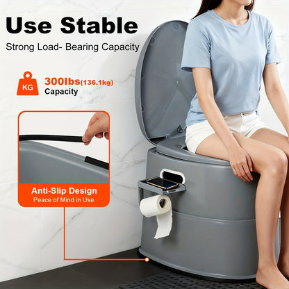 Portable Camping Toilet Extra Large for Adults – Indoor Outdoor Commode with Detachable Inner Bucket & Removable Paper Holder