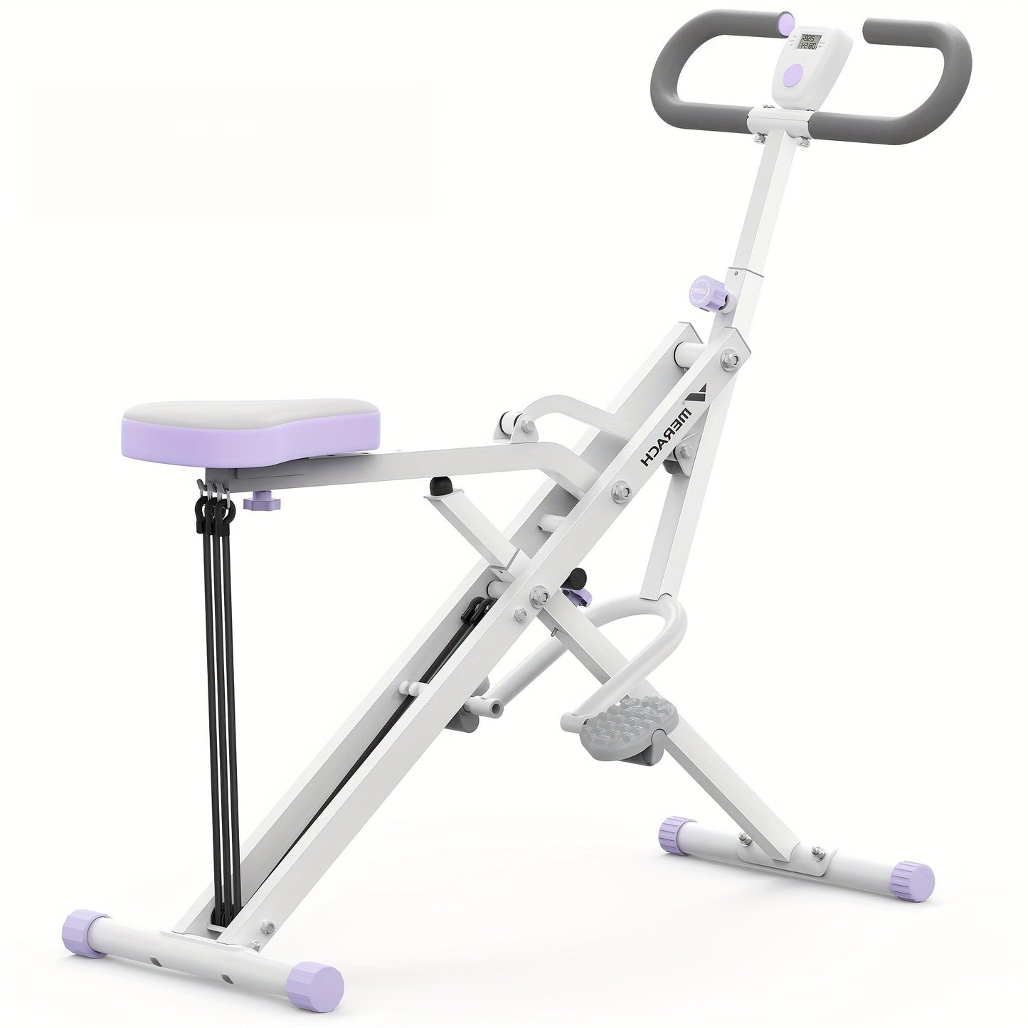 Rowing Machine 2-in-1 Squat & Row – Foldable Glute Trainer with LCD Display, 3 Resistance Bands, 350 lbs Capacity