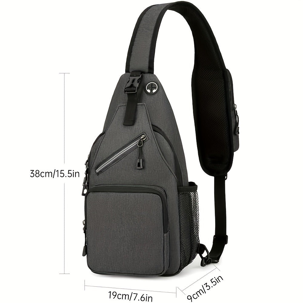 Lightweight Multi-Pocket Sling Crossbody Bag for Women and Men with Zip Compartments and 14 Color Styles
