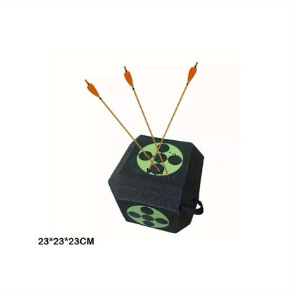 3D Archery Target Cube – Self-Healing Foam Multi-Faceted 23cm Block for Outdoor Backyard Range | Portable High-Density Target for Beginners