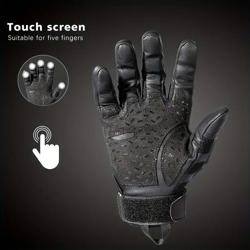 Tactical Full Finger Gloves with Touchscreen Compatibility – Camouflage Motorcycle Riding Gloves for Men Women, Anti-Slip Wear-Resistant