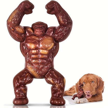 Textured Flexing Figure Dog Chew Toy in Brown, Approx. 6.77 Inches Tall for Medium or Large Dogs