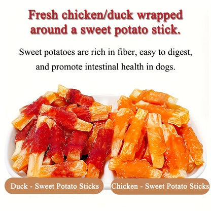 Dog Treats High Protein Training Sticks Chicken Duck Sweet Potato Milk Flavor Healthy Digestible Reward Snacks for Small Medium Large Dogs