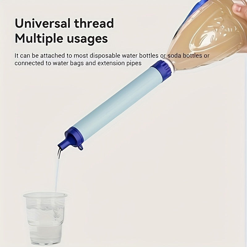Portable Water Filter Straw for Outdoor Survival – Lightweight ABS Filtration Bottle for Hiking, Camping, Trekking & Emergency Use