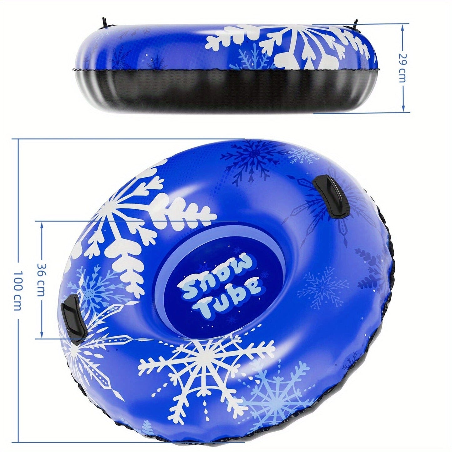 Inflatable Snow Tubes Set of 3 – Heavy-Duty PVC Sled Tubes 36 & 40 Inch with Anti-Slip Handles, Portable Winter Snow Sleds for Kids