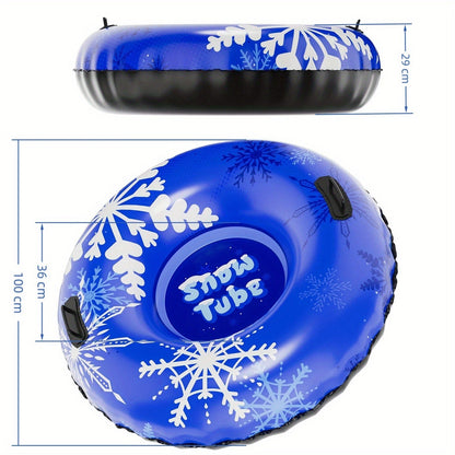 Inflatable Snow Tubes Set of 3 – Heavy-Duty PVC Sled Tubes 36 & 40 Inch with Anti-Slip Handles, Portable Winter Snow Sleds for Kids