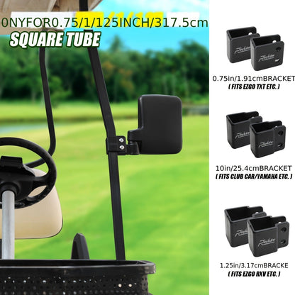 Golf Cart Mirror Set Convex Wide Angle Rotatable Side & Panoramic Rear View Mirrors – Fits Yamaha, EZGO, Club Car & Most Golf Carts