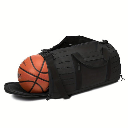 Tactical Duffle Bag 40L for Men Heavy Duty Gym Bag with Shoe Compartment Laptop Pocket Waterproof Sport Travel Bag Weekender Overnight Bag