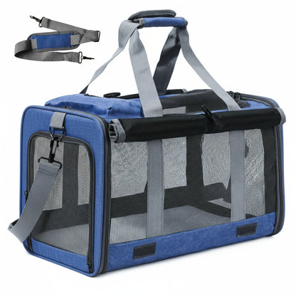Soft-Sided Mesh-Panel Pet Carrier with Privacy Cover and Nine Color or Accessory Bundle Options